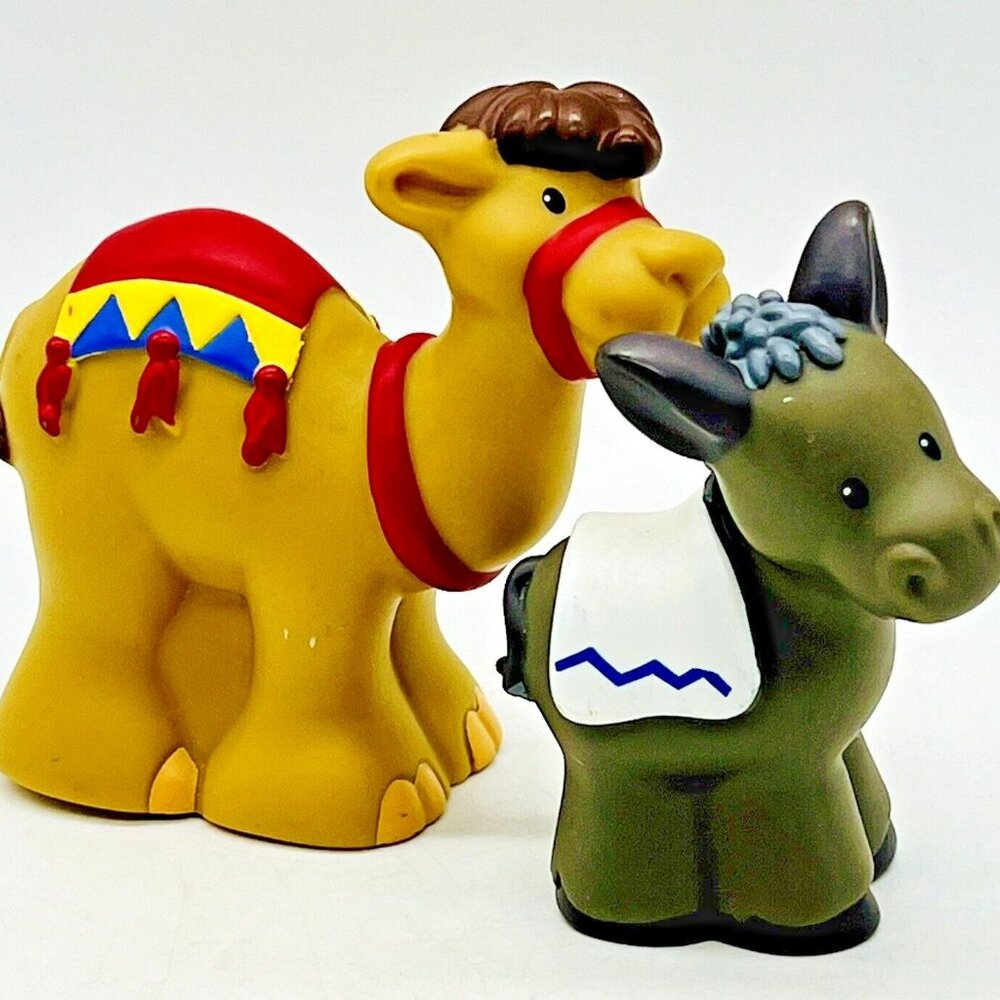 Fisher Price Little People Nativity Camel Donkey 2005 Lot of 2‎